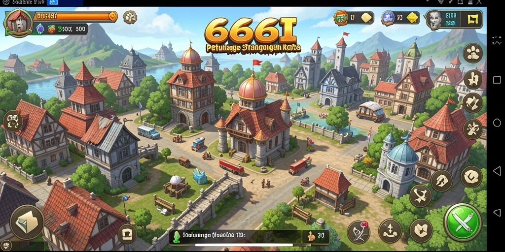Screenshot gameplay 666I menampilkan pembangunan kota yang strategis.