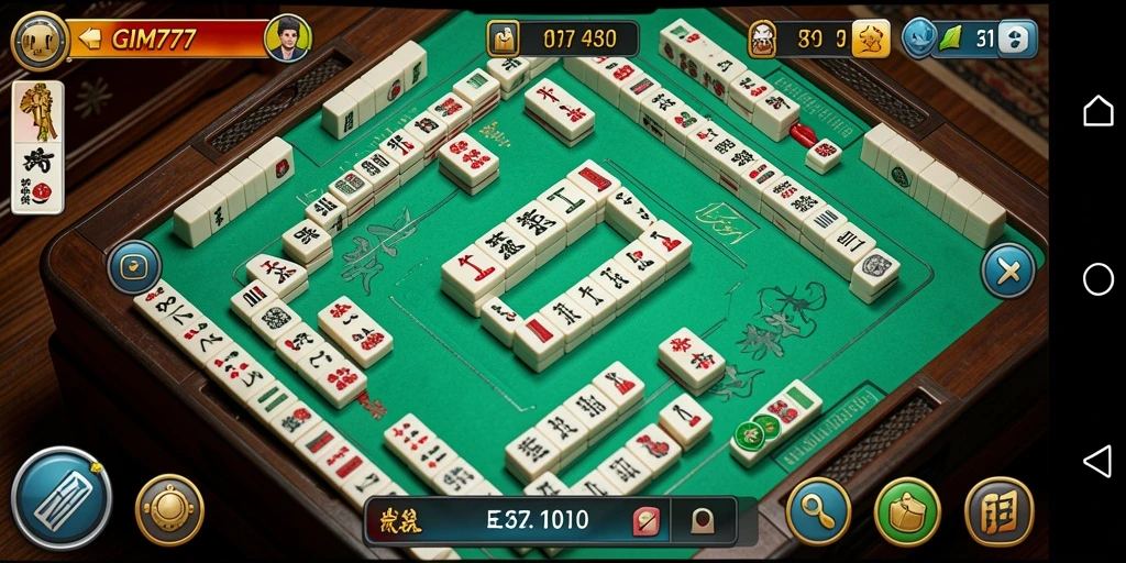 Gameplay menarik dari GIM777 yang menunjukkan ubin Mahjong.