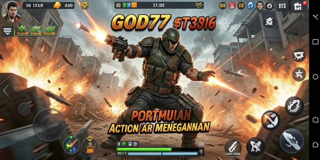 Tampilan gameplay intens dari GOD77 dengan aksi mendebarkan.