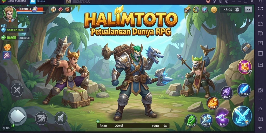 Screenshot menunjukkan aksi seru dalam gameplay RPG HALIMTOTO.