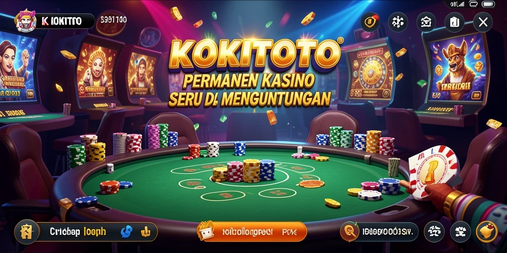 Tampilan gameplay KOKITOTO dengan berbagai permainan Kasino yang menarik.