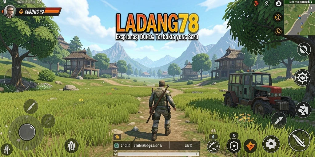 Screenshot gameplay LADANG78 yang menunjukkan eksplorasi dunia terbuka.
