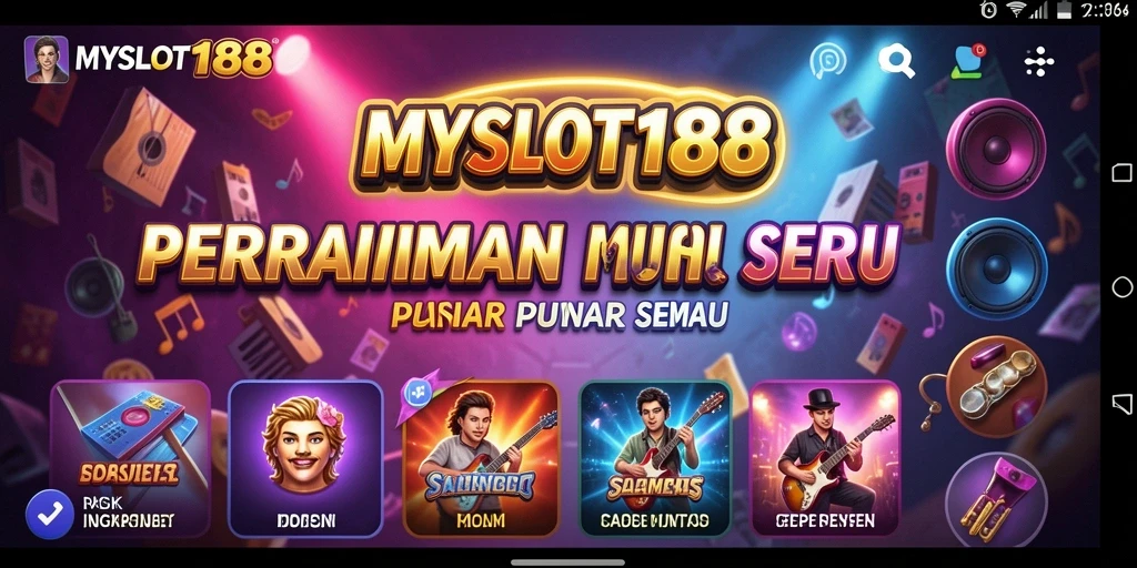 Tampilan gameplay MYSLOT188 dengan pengalaman musik yang menarik.