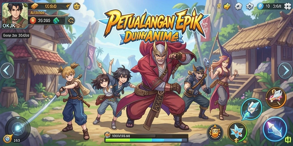 Tampilan gameplay OKJK yang memukau dan penuh warna.
