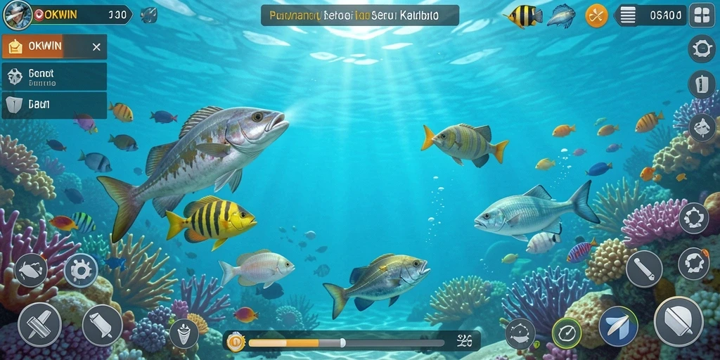 Tampilkan aksi memancing yang menegangkan dalam permainan OKWIN.