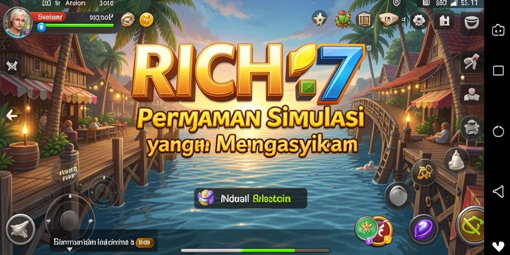 Tangkapan layar gameplay menampilkan interaksi dan strategi dalam RICH7.
