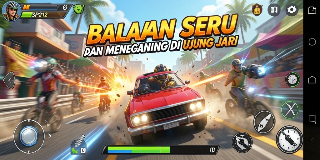 Tampilan gameplay balapan SP212 yang seru dan menegangkan.