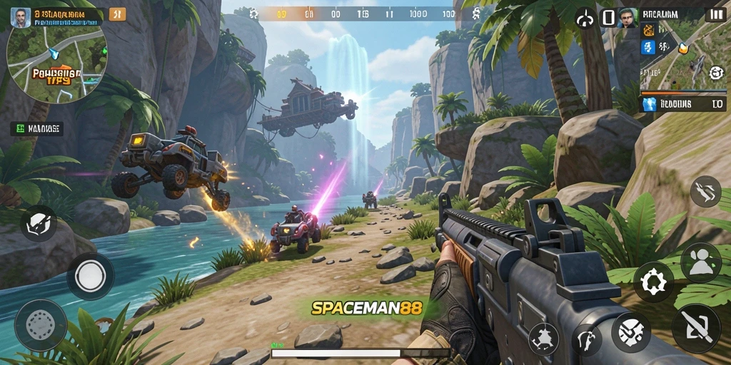 Gameplay mendebarkan di luar angkasa dalam SPACEMAN88.