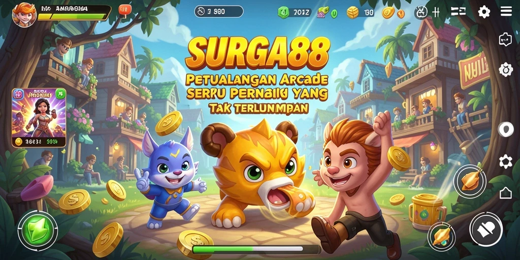 Tampilan gameplay SURGA88 yang penuh aksi dan seru di setiap level.
