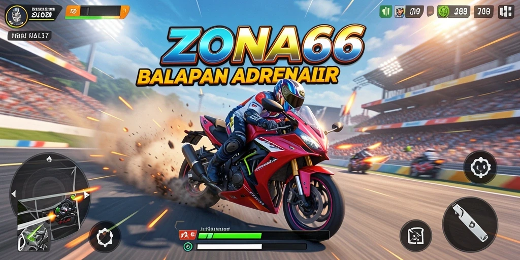 Gameplay balapan motor seru di ZONA66.